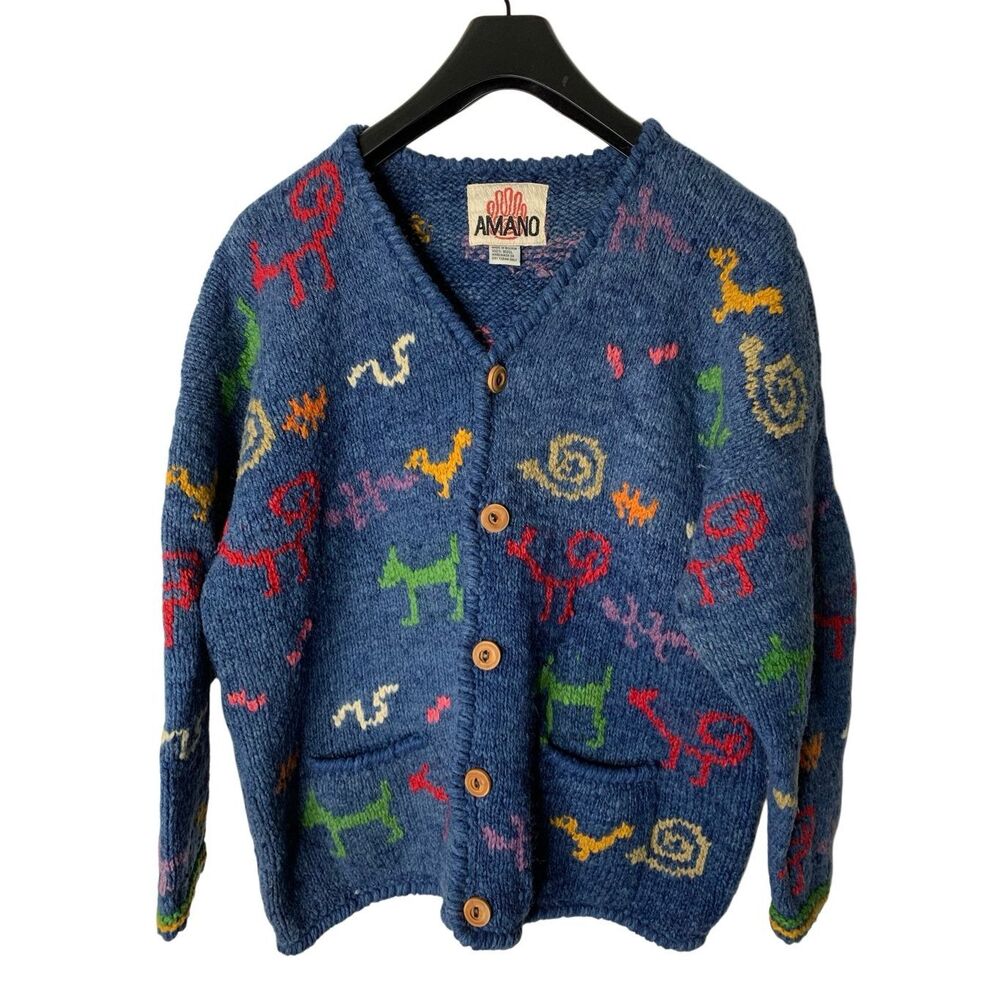 Amano Wool Sweater Cardigan Bolivia